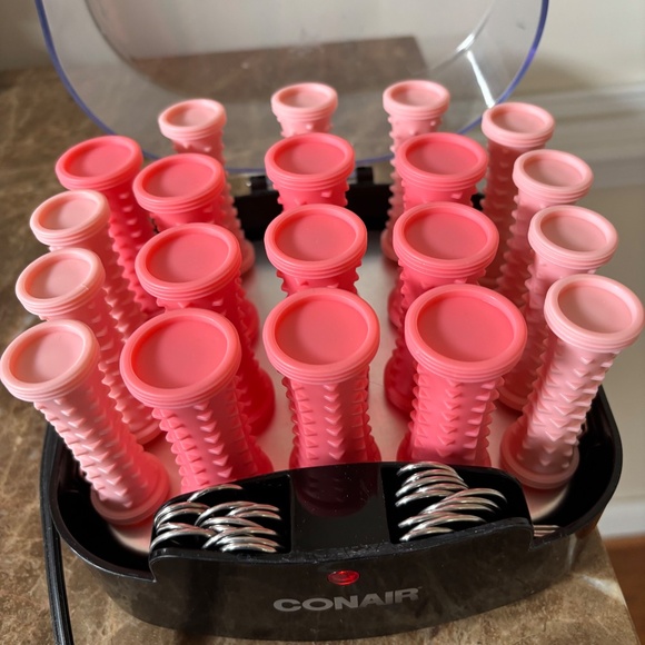 CONAIR Curls & Waves Hot Rollers *TESTED* 20 Pink Rollers and 20 + Clips - Picture 2 of 3